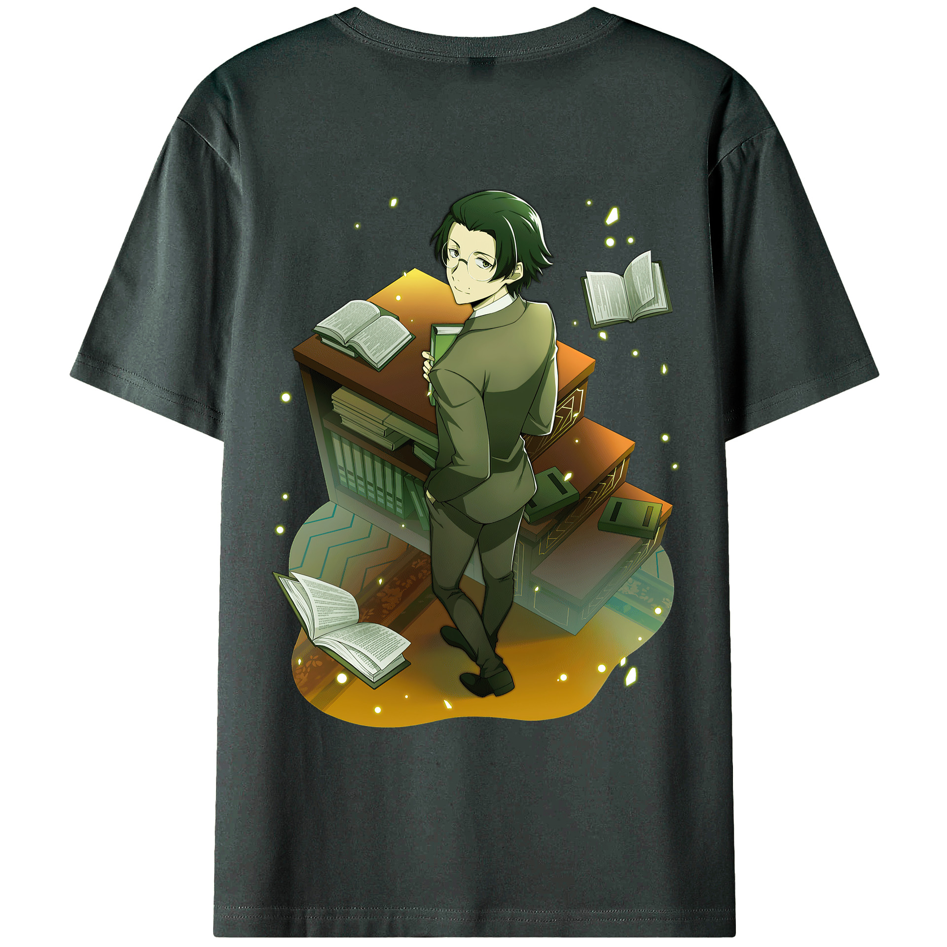（画像用） 文豪ストレイドッグス Bungo Stray Dogs 綿100％ メンズ半袖Tシャツ（バックプリント） 通気性